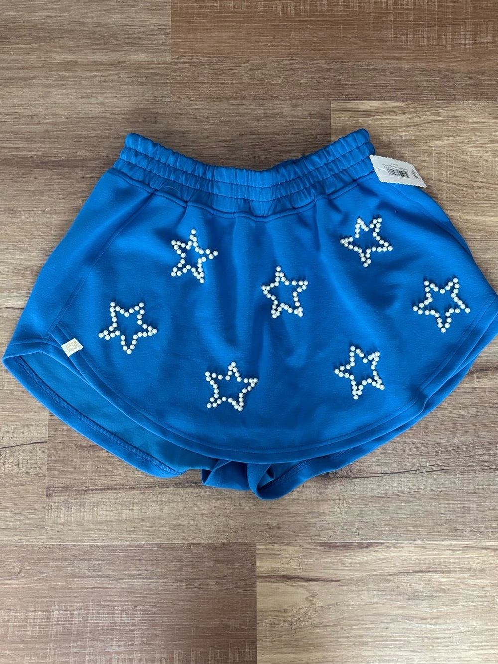 Simply Southern Blue Star Embellished Athletic Shorts